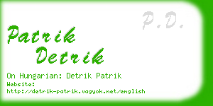 patrik detrik business card